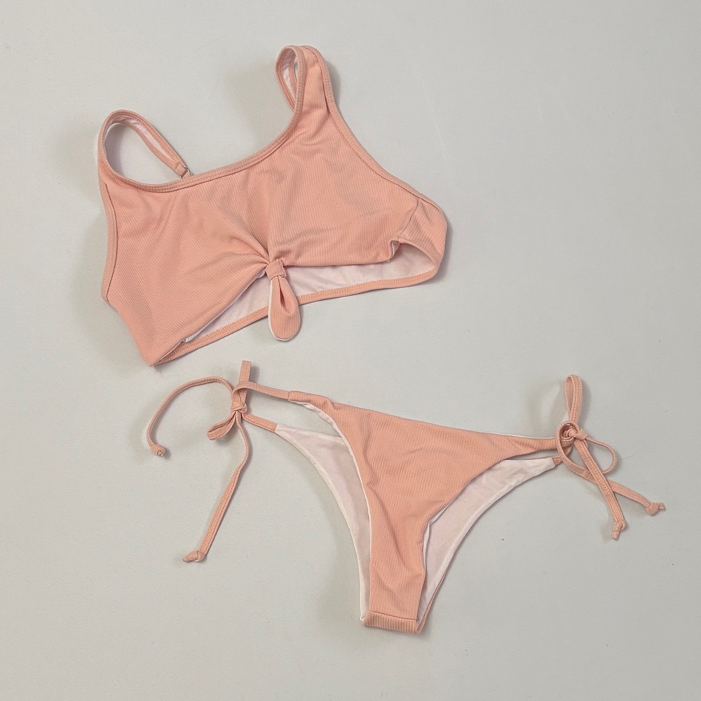 Pink Bikini Set with Tie Details